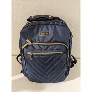 Kenneth Cole Reaction Chelsea Chevron Quilted 15" Bag Laptop Backpack Blue READ